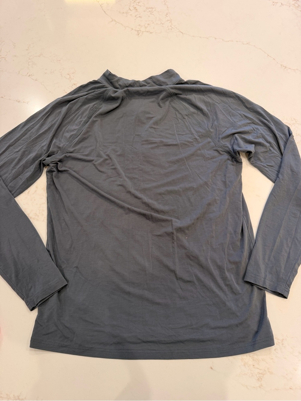 Free Fly Men’s Large Bamboo Performance Quarter Zip Pullover Blue Gray Stretch - Picture 8 of 9